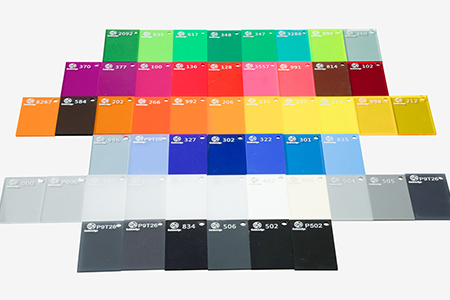 couleur de la feuille acrylique