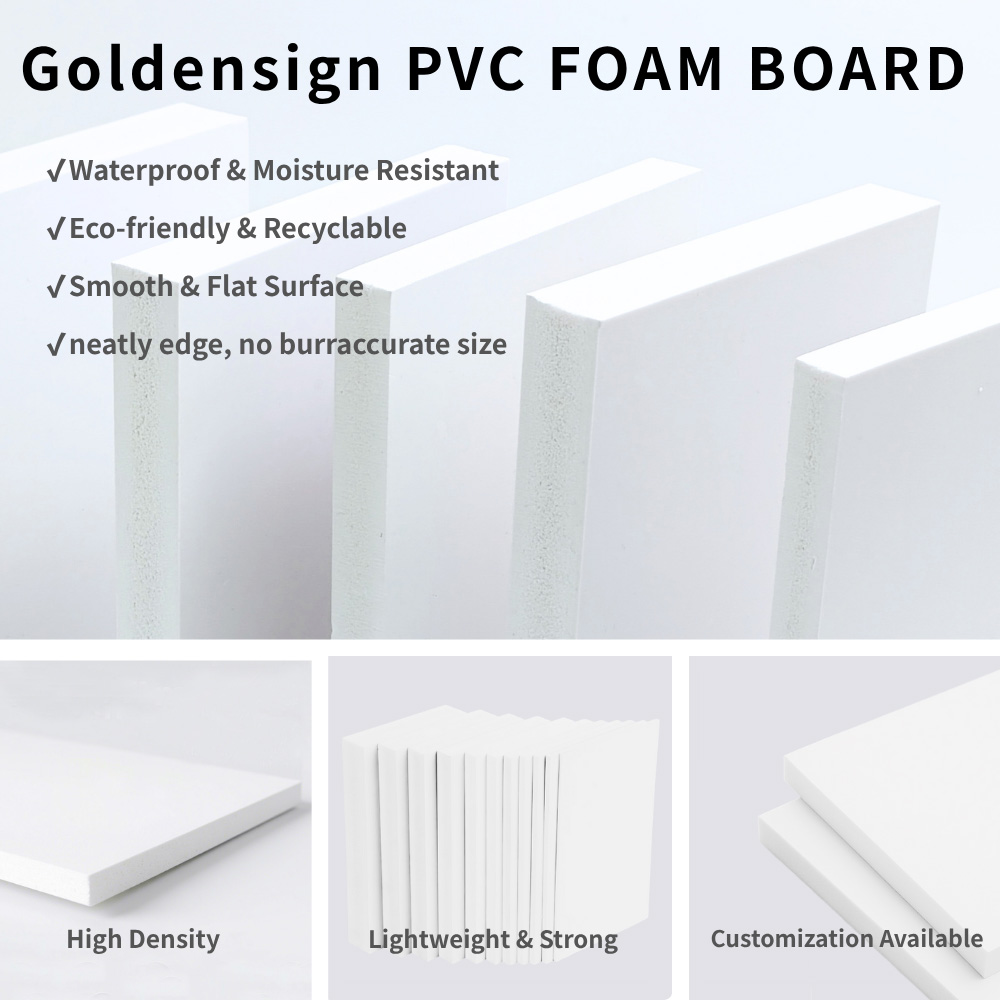 Fonctionnalité du produit du fabricant de cartes de mousse de mousse de mousse de PVC GoldenSign