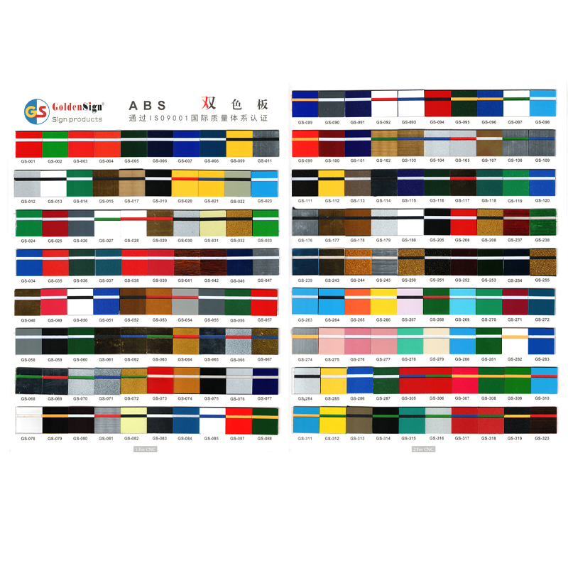Feuille double couleur ABS Goldensign pour gravure
