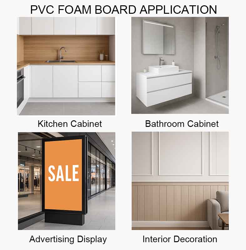 Application de la carte en mousse PVC Différent champ